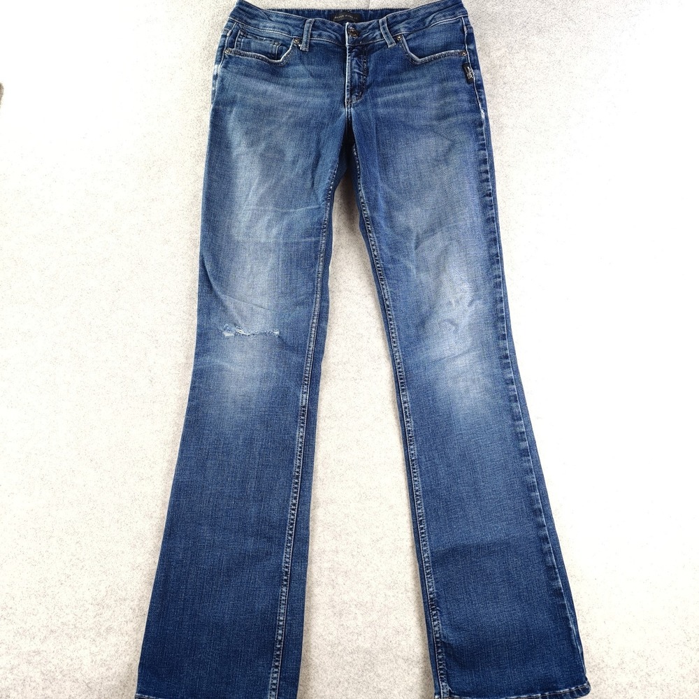 Silver Jeans Suki‎ Slim Boot 29x33 Blue Denim Stretch 30x32 Low Rise Distressed